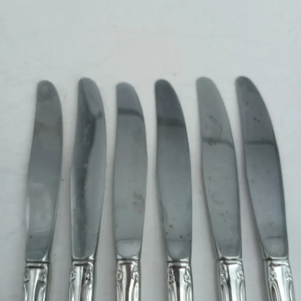 6X BK CHATEAU by ONEIDACRAFT DELUXE Stainless Butter Dinner Knives